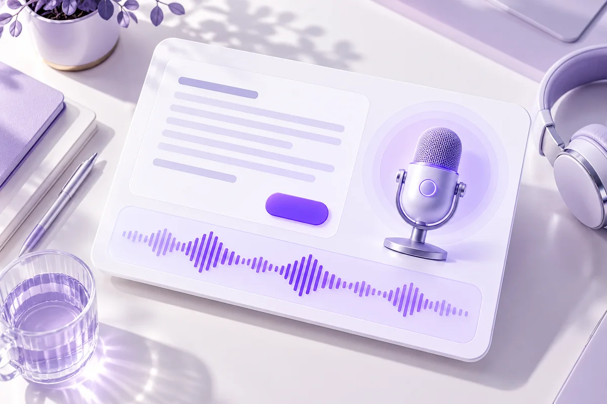 Text to speech controls and a realistic AI voice waveform
